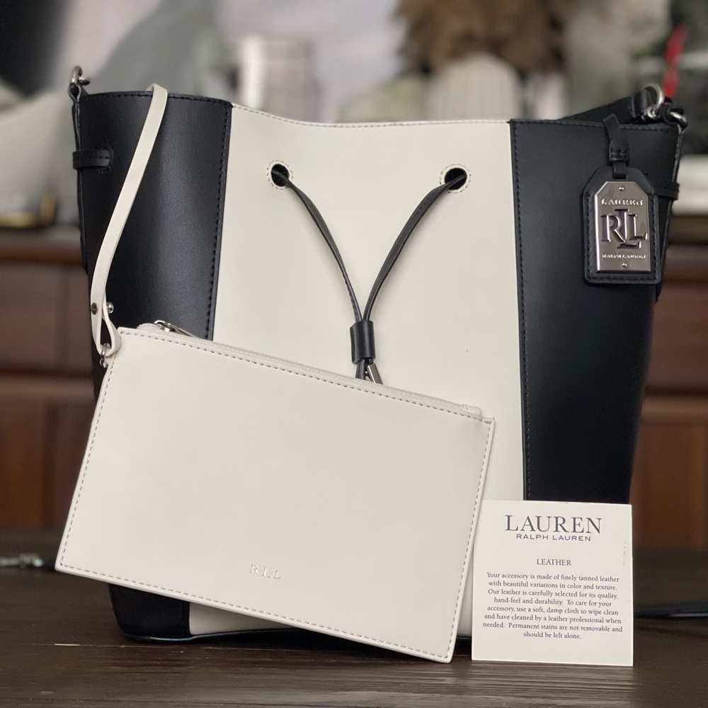 Lauren by Ralph Lauren black & white tote